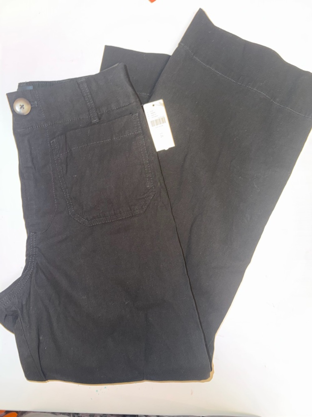 Women's Black Stretch Wide-Leg Jeans